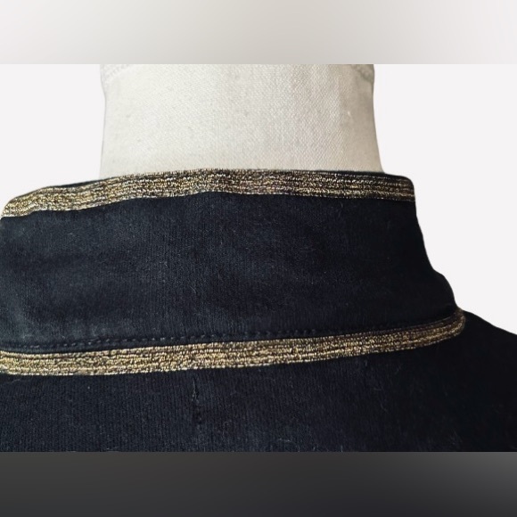 Ralph Lauren Cotton Jacket Buttons Logo Gold Black Extra Large Crop Designer - Picture 5 of 11